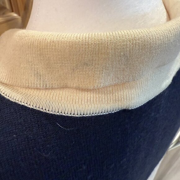 kate spade new york Navy & Cream Wool Polo Sweater Dress L EUC - Picture 7 of 9